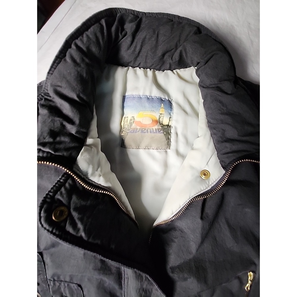 VTG 5th Ave Swiss Boutique Womens 12 Black Puffer Full-Zip Vest Gold HW Rare EUC - Picture 6 of 10